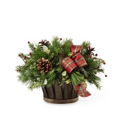 The  Holiday Homecomings Basket from Clifford's where roses are our specialty